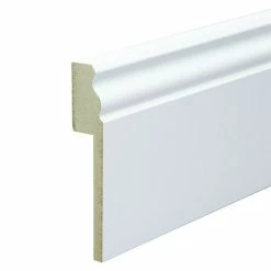 BAUHAUS Sockelleiste Weiß, 2,4 M X 19 Mm X 100 Mm, Profiliert