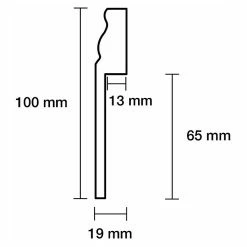 BAUHAUS Sockelleiste Weiß, 2,4 M X 19 Mm X 100 Mm, Profiliert -Bodenfliesen Verkäufe 12 1020