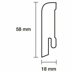 BAUHAUS Sockelleiste 2,44 M X 1,8 Cm X 5,8 Cm, Gerundet, Weiß Lackiert -Bodenfliesen Verkäufe 12 1028