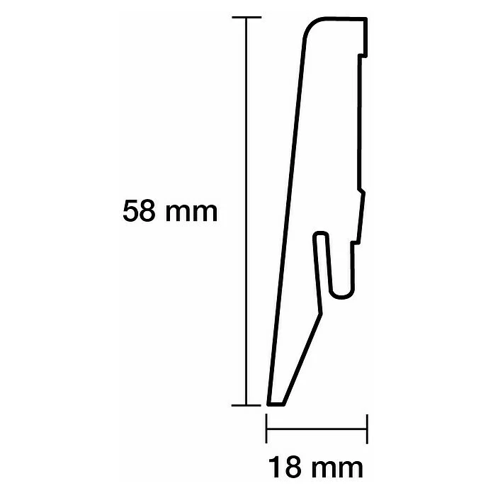 BAUHAUS Sockelleiste Weiß, 2,4 M X 18 Mm X 58 Mm, Konisch 5 BAUHAUS Sockelleiste Weiß, 2,4 M X 18 Mm X 58 Mm, Konisch – Bild 3