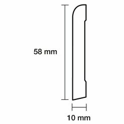 BAUHAUS Sockelleiste Weiß, 2,44 M X 1 Cm X 5,8 Cm, Gerade -Bodenfliesen Verkäufe 12 1073