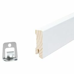 BAUHAUS Sockelleiste Weiß, 2,4 M X 1,6 Cm X 5,8 Cm, Gerade, Kiefer -Bodenfliesen Verkäufe 12 1087