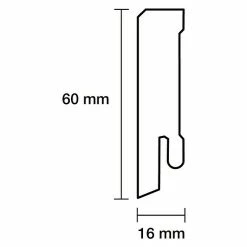 BAUHAUS Sockelleiste 2,44 M X 1,6 Cm X 6 Cm, Gefast, Weiß Lackiert -Bodenfliesen Verkäufe 12 1099