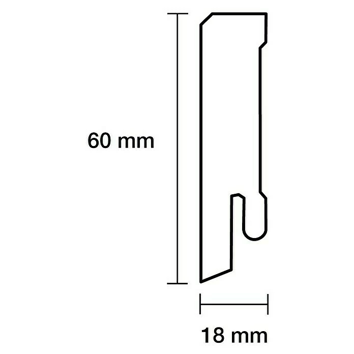 BAUHAUS Sockelleiste 2,44 M X 1,8 Cm X 6 Cm, MDF, Weiß Lackiert, 5 Stk. 6 BAUHAUS Sockelleiste 2,44 M X 1,8 Cm X 6 Cm, MDF, Weiß Lackiert, 5 Stk. – Bild 4