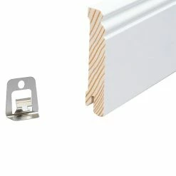 BAUHAUS Sockelleiste 2,4 M X 1,8 Cm X 9,6 Cm, Nadelholz, Lackiert -Bodenfliesen Verkäufe 12 1161