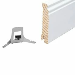 BAUHAUS Sockelleiste 2,4 M X 1,8 Cm X 9,6 Cm, Nadelholz, Lackiert -Bodenfliesen Verkäufe 12 1162