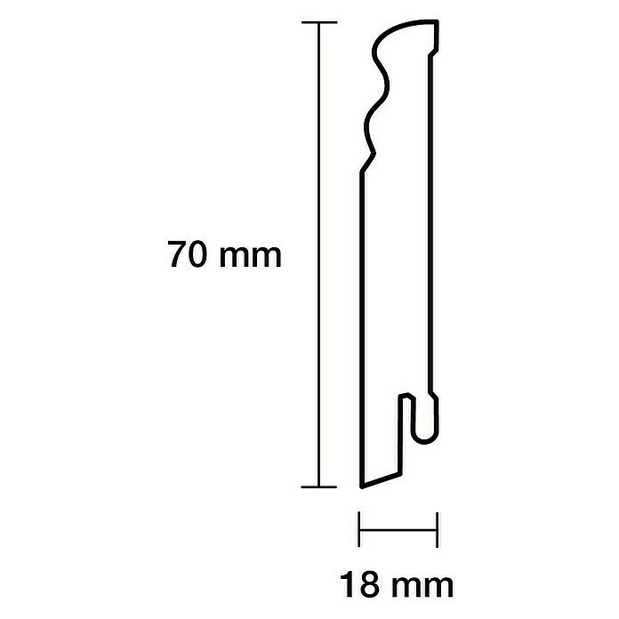 BAUHAUS Sockelleiste 2,44 M X 1,8 Cm X 7 Cm, Profiliert, Grundiert 6 BAUHAUS Sockelleiste 2,44 M X 1,8 Cm X 7 Cm, Profiliert, Grundiert – Bild 4