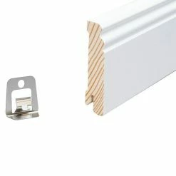 BAUHAUS Sockelleiste Weiß, 2,4 M X 1,8 Cm X 8 Cm, Profiliert -Bodenfliesen Verkäufe 12 1251