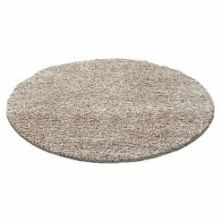 BAUHAUS Hochflorteppich Life 1500 Beige, Durchmesser: 80 Cm, 100% Polypropylen