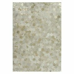 BAUHAUS Kayoom Echtlederteppich Dazzle 200 Elfenbein/Gold, L X B: 170 X 120 Cm, 100 % Leder