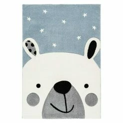 BAUHAUS Kayoom Kurzflorteppich Bär Blau, 170 X 120 Cm, 100 % Polypropylen