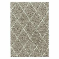 BAUHAUS Hochflorteppich Alvor 3401 Beige, 290 X 200 Cm, 100% Polypropylen