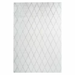 BAUHAUS Kayoom Hochflorteppich Vivica 225 Weiß/Blau, 150 X 80 Cm, 100 % Polyester