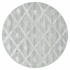 BAUHAUS Hochflorteppich Pisa 4707 Grau, Durchmesser: 80 Cm, 100% Polypropylen