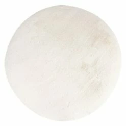 BAUHAUS Teppich Rund Happy Elfenbein, Durchmesser: 160 Cm, 100 % Polyester (Flor)