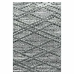BAUHAUS Hochflorteppich Pisa 4706 Grau, 150 X 80 Cm, 100% Polypropylen