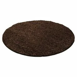 BAUHAUS Hochflorteppich Life 1500 Braun, Durchmesser: 80 Cm, 100% Polypropylen