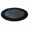 BAUHAUS Hochflorteppich Life 1503 Anthrazit, Durchmesser: 160 Cm, 100% Polypropylen