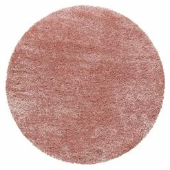 BAUHAUS Hochflorteppich Brilliant 4200 Rose, Durchmesser: 80 Cm, 100% Polyester