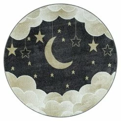 BAUHAUS Kurzflorteppich Funny 2101 Gelb, Durchmesser: 160 Cm, 100% Polypropylen