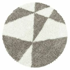 BAUHAUS Hochflorteppich Tango 3101 Beige, Durchmesser: 120 Cm, 100% Polypropylen