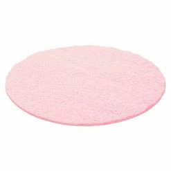 BAUHAUS Hochflorteppich Life 1500 Pink, Durchmesser: 80 Cm, 100% Polypropylen