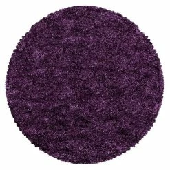 BAUHAUS Hochflorteppich Fluffy 3500 Lila, Durchmesser: 80 Cm, 100% Polypropylen