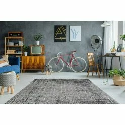 BAUHAUS Kayoom Kurzflorteppich Baroque Anthrazit, 150 X 80 Cm, 100 % Polyester -Bodenfliesen Verkäufe 12 2605