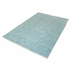 BAUHAUS Kayoom Teppich Cocktail 300 Türkis, L X B: 170 X 120 Cm, 100% Baumwolle