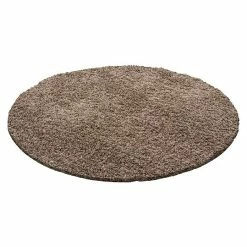 BAUHAUS Hochflorteppich Life 1500 Mocca, Durchmesser: 200 Cm, 100% Polypropylen