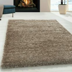 BAUHAUS Hochflorteppich Brilliant 4200 Taupe, 230 X 160 Cm, 100% Polyester -Bodenfliesen Verkäufe 12 2876