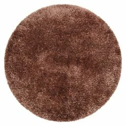 BAUHAUS Hochflorteppich Brilliant 4200 Kupfer, Durchmesser: 80 Cm, 100% Polyester