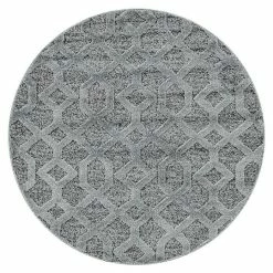 BAUHAUS Hochflorteppich Pisa 4702 Grau, Durchmesser: 80 Cm, 100% Polypropylen