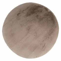 BAUHAUS Teppich Rund Happy Taupe, Durchmesser: 120 Cm, 100 % Polyester (Flor)