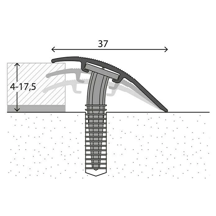 BAUHAUS LOGOCLIC Anpassprofil 205 Eiche Grau, 0,9 M X 37 Mm, Montageart: Schrauben 4 BAUHAUS LOGOCLIC Anpassprofil 205 Eiche Grau, 0,9 M X 37 Mm, Montageart: Schrauben – Bild 2