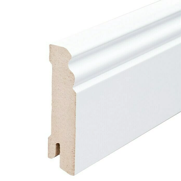 BAUHAUS Sockelleiste Weiß, 2,44 M X 1,8 Cm X 9,6 Cm, Profiliert 3 BAUHAUS Sockelleiste Weiß, 2,44 M X 1,8 Cm X 9,6 Cm, Profiliert