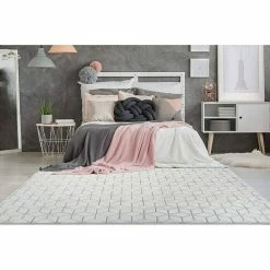 BAUHAUS Kayoom Hochflorteppich Vivica 125 Weiß/Anthrazit, 160 X 120 Cm, 100 % Polyester -Bodenfliesen Verkäufe 12 3173