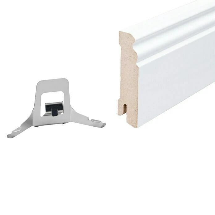 BAUHAUS Sockelleiste Weiß, 2,44 M X 1,8 Cm X 9,6 Cm, Profiliert 8 BAUHAUS Sockelleiste Weiß, 2,44 M X 1,8 Cm X 9,6 Cm, Profiliert – Bild 6