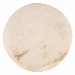 BAUHAUS Teppich Rund Happy Beige, Durchmesser: 120 Cm, 100 % Polyester (Flor)