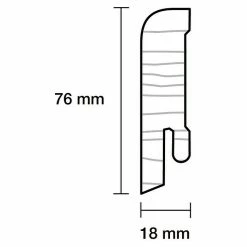 BAUHAUS Sockelleiste 2,4 M X 1,8 Cm X 7,6 Cm, Kiefer, Unbehandelt -Bodenfliesen Verkäufe 12 331