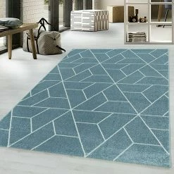 BAUHAUS Kurzflorteppich Efor 3715 Blau, 250 X 80 Cm, 100% Polypropylen -Bodenfliesen Verkäufe 12 3349