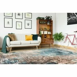 BAUHAUS Kayoom Kurzflorteppich Indiana Blau/Braun, 170 X 120 Cm, 100 % Baumwolle -Bodenfliesen Verkäufe 12 3372