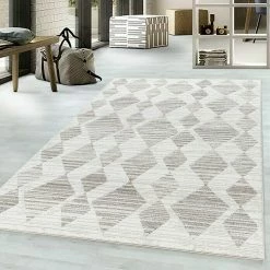 BAUHAUS Kurzflorteppich Taznaxt 5102 Cream, 200 X 140 Cm, 100% Polyester -Bodenfliesen Verkäufe 12 3462