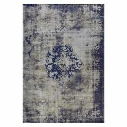 BAUHAUS Kayoom Kurzflorteppich Vintage Blau/Grau, 290 X 200 Cm, 100 % Polyacryl