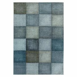 BAUHAUS Kurzflorteppich Ottawa 4202 Blau, 150 X 80 Cm, 100% Polypropylen