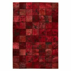 BAUHAUS Kayoom Echtlederteppich Viola Rot, 290 X 200 Cm, 100 % Echtleder