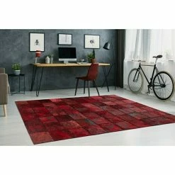 BAUHAUS Kayoom Echtlederteppich Viola Rot, 290 X 200 Cm, 100 % Echtleder -Bodenfliesen Verkäufe 12 3722