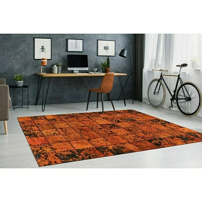 BAUHAUS Kayoom Echtlederteppich Viola Orange, 170 X 120 Cm, 100 % Echtleder 6 BAUHAUS Kayoom Echtlederteppich Viola Orange, 170 X 120 Cm, 100 % Echtleder – Bild 4
