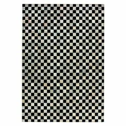 BAUHAUS Kayoom Echtlederteppich Rocket Anthrazit/Silber, 290 X 200 Cm, 100 % Leder