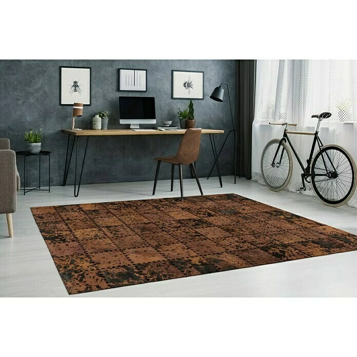 BAUHAUS Kayoom Echtlederteppich Viola Braun, 230 X 160 Cm, 100 % Echtleder 6 BAUHAUS Kayoom Echtlederteppich Viola Braun, 230 X 160 Cm, 100 % Echtleder – Bild 4